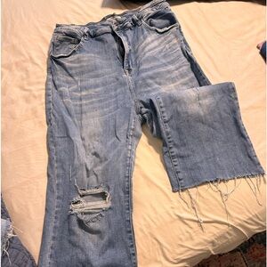 Risen cropped jeans